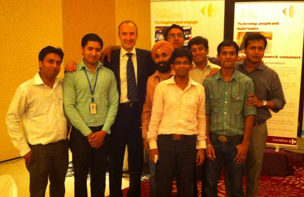 Damien Peyre and HQ team. Carrefour India